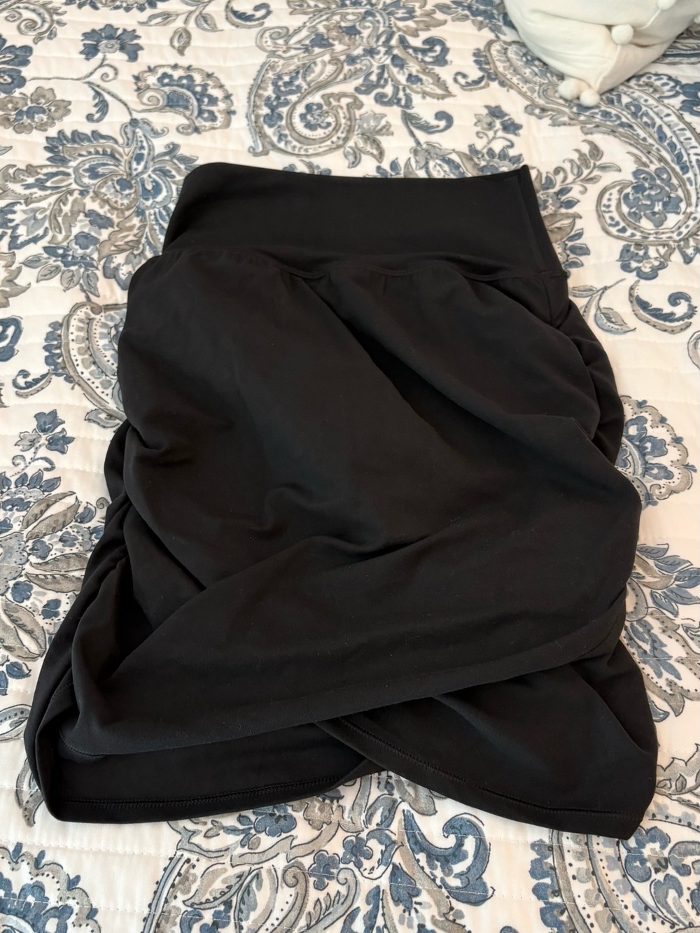 Athleta Black Asymmetrical Wrap Skirt